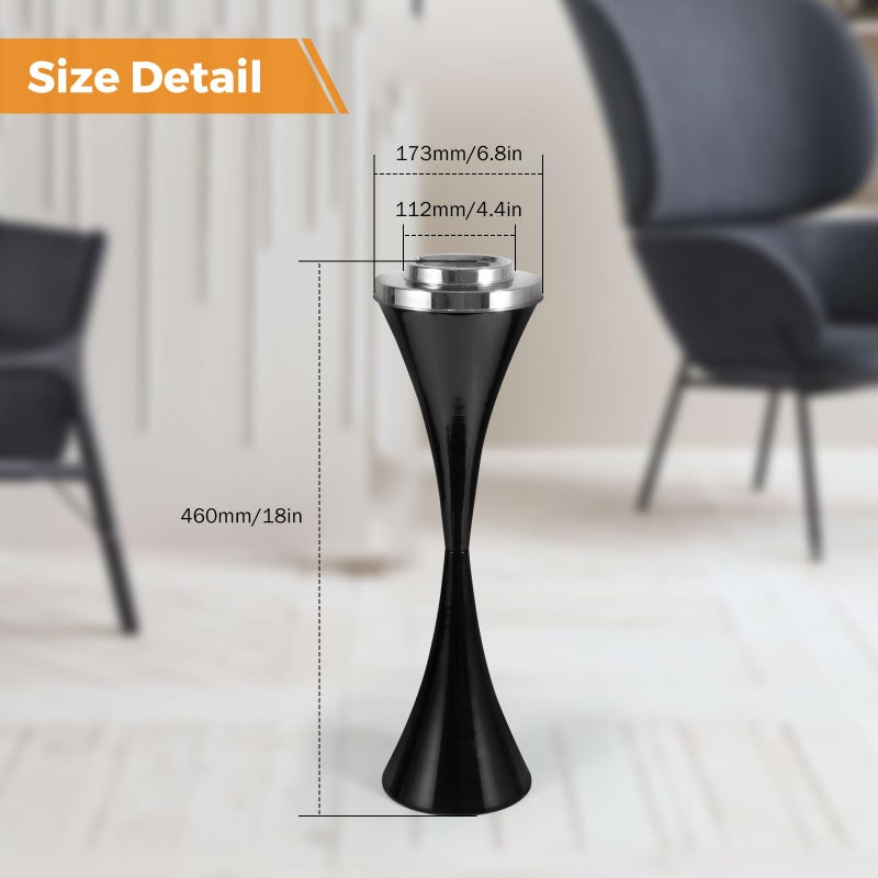 BEAMNOVA Floor Ashtray For Cigarettes Outdoor Indoor Hinged Lid Cigar Ashtray Stand Self-Cleaning Black - Image 4